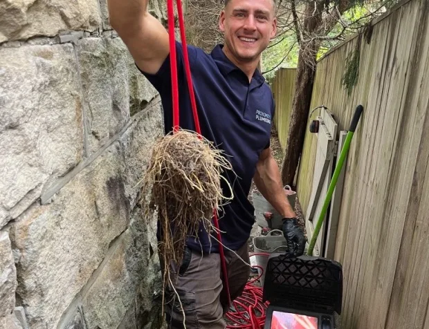 Clearing a shared drain line at a strata block